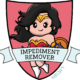 cartoon image of wonder woman as an impediment remover